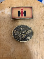 International Harvester IH Truck Logo Leather and Brass Belt Buckle 1978 Lot