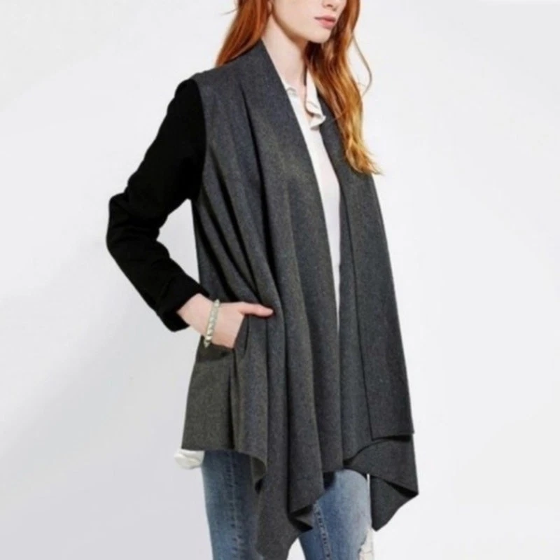 Chaqueta cárdigan de lana abierta vintage Staring at Stars UO para mujer talla S gris bolsillos Foto 2 de 4