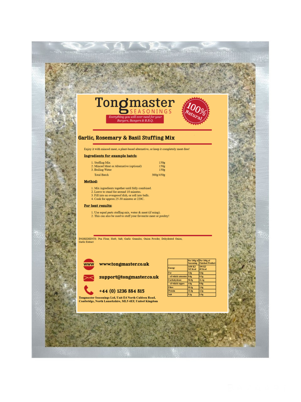 Garlic, Rosemary & Basil Stuffing Mix - 1kg (Gluten Free)