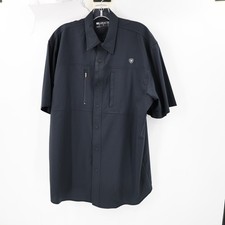Ariat Tek Shirt Mens Large Lightweight Vented Short Sleeve Button Up Hiking work