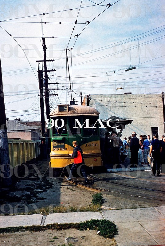 LAMTA-LATL. LAST "H" CAR TRIP #1450. Palm/Seville (CA). Original Slide 1959. (L)