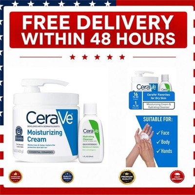 CeraVe Moisturizing Cream & Hydrating Facial Cleanser Set Dry Skin