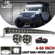Roof 50 Curved Led Light Bar 3 Podswire For Jeep Cherokee Xj Wrangler Jl Jt