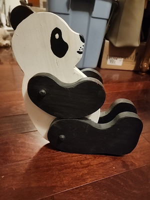 Holztiger Wooden Panda Bear Sitting toy figure. 