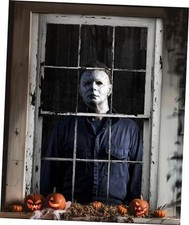 Halloween Horror Curtain Window Cover Decorations Scary Window 10" x 5" Blue