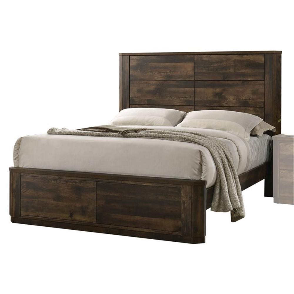 ACME Elettra Queen Panel Bed in Antique Walnut