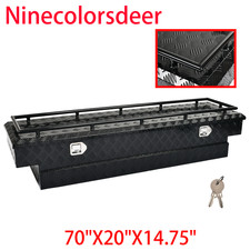 70x20x14.75aluminum Low Profile Cross Truck Tool Box With Luggage Rack