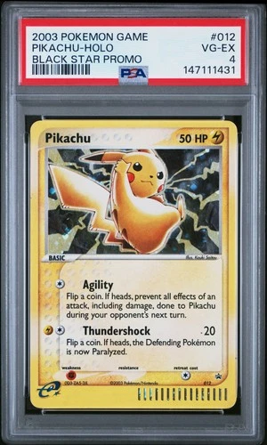 2003 POKEMON BLACK STAR PROMO #012 PIKACHU-HOLO PSA 4