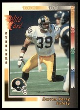 1992 Wild Card #446 Darren Perry RC Rookie Pittsburgh Steelers Card EX MT. rookie card picture