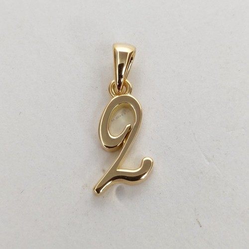 14K Gold Charm Number 2 Pendant, Dainty Solid Gold Necklace, Holiday Gift - Picture 1 of 10