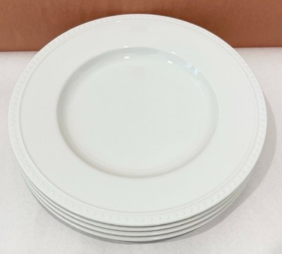 Crate & Barrel STACCATO Pattern 9 3/8'' SALAD PLATES Set of Four EXCELLENT