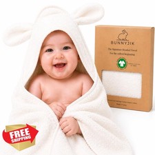 bunnyjik Organic Hooded Towel Little Lamb Plush Certified Cotton Baby Toddler