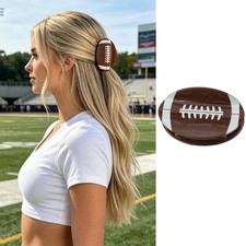 American Football Hair Claw Clips for Women Sports Ball Hair Clips Funny Rugb...