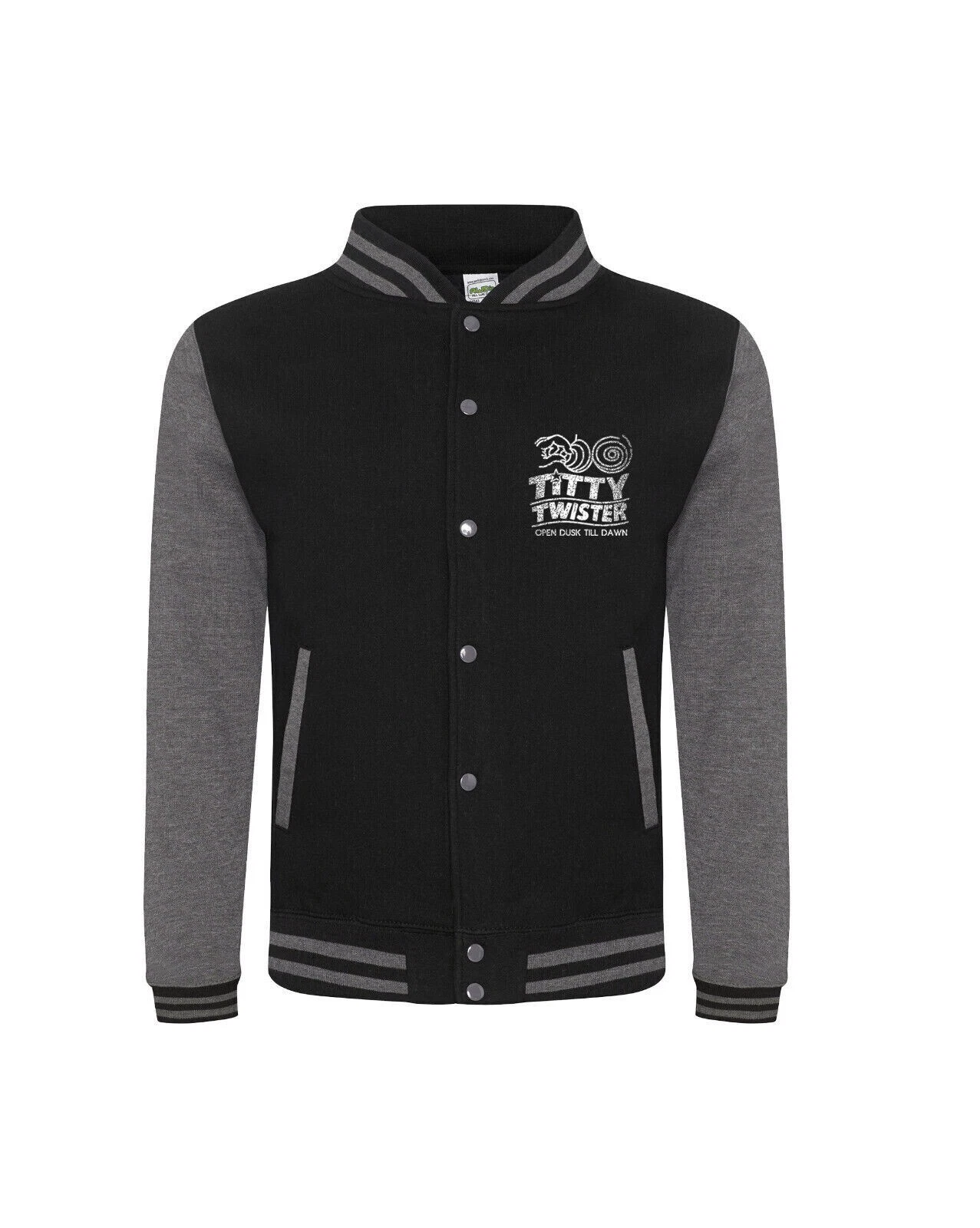 Titty Twister College Jacket Gray Cult Movie Horror Voorhees Jason 13 TV Fun Pussy - product detail image 2