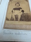 Antique CDV Child Photo Named Charlie Hatcher Cairo IL Tax Stamp Civil War Era — photo 4