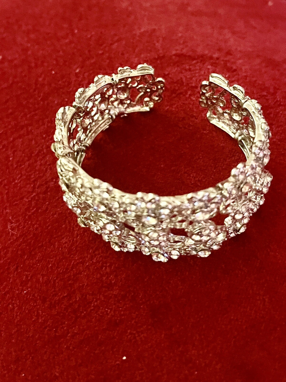 Silver 3 Layer Rhinestone Cuff - image 2