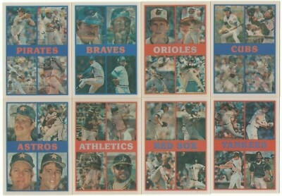 1987 Sportflics Team Preview Oddball Single Team Cards 87 Set 12 Players/Team