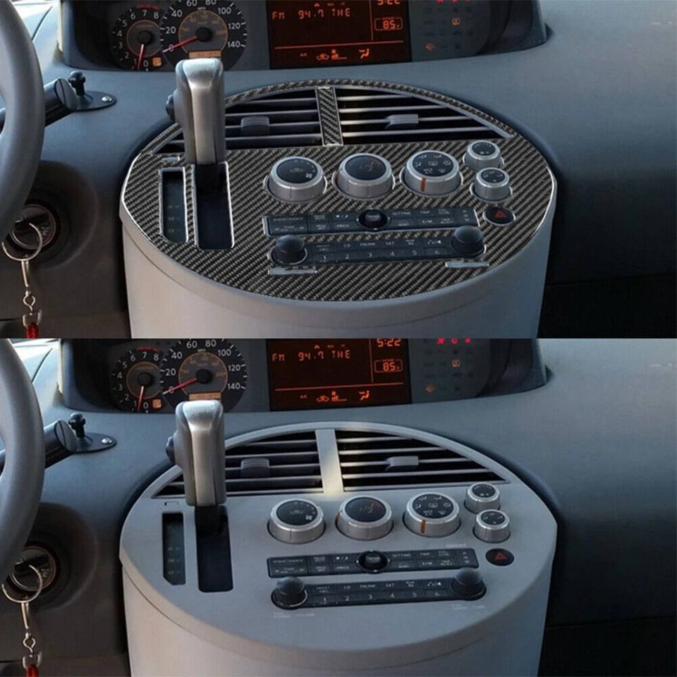 Cubierta de consola central interior de fibra de carbono 2 piezas para Nissan Quest 2004-06 Foto 3 de 4