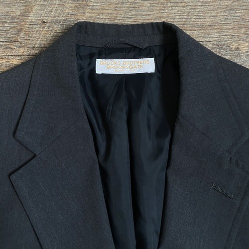 Vintage Brooks Brothers Brooksgate 2 Piece Suit Cotton Charcoal Gray 42R 35 X 29 - Picture 3 of 20