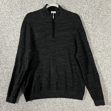 Tommy Bahama Men's Size Medium Black Long Sleeve 1/4 Zip Pullover Sweater