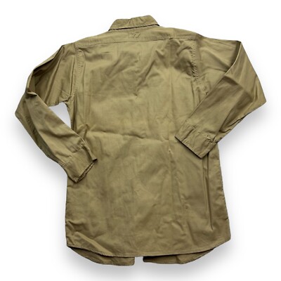 タ*騎様 1950s vintage usarmy shirt Vintage 1950s Trout Man Sanforized Collared Khaki Shirt Sportsman