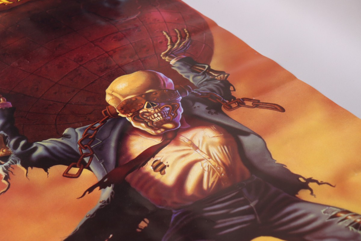 Vintage 1990 Brockum Megadeth Rust in Peace Door Poster 22.5