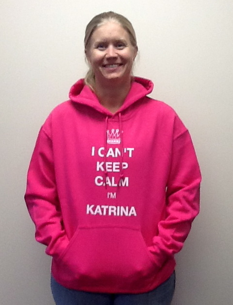 ALTRA Felpa con cappuccio pesante I Can't Keep Calm I'm Katrina con tasca