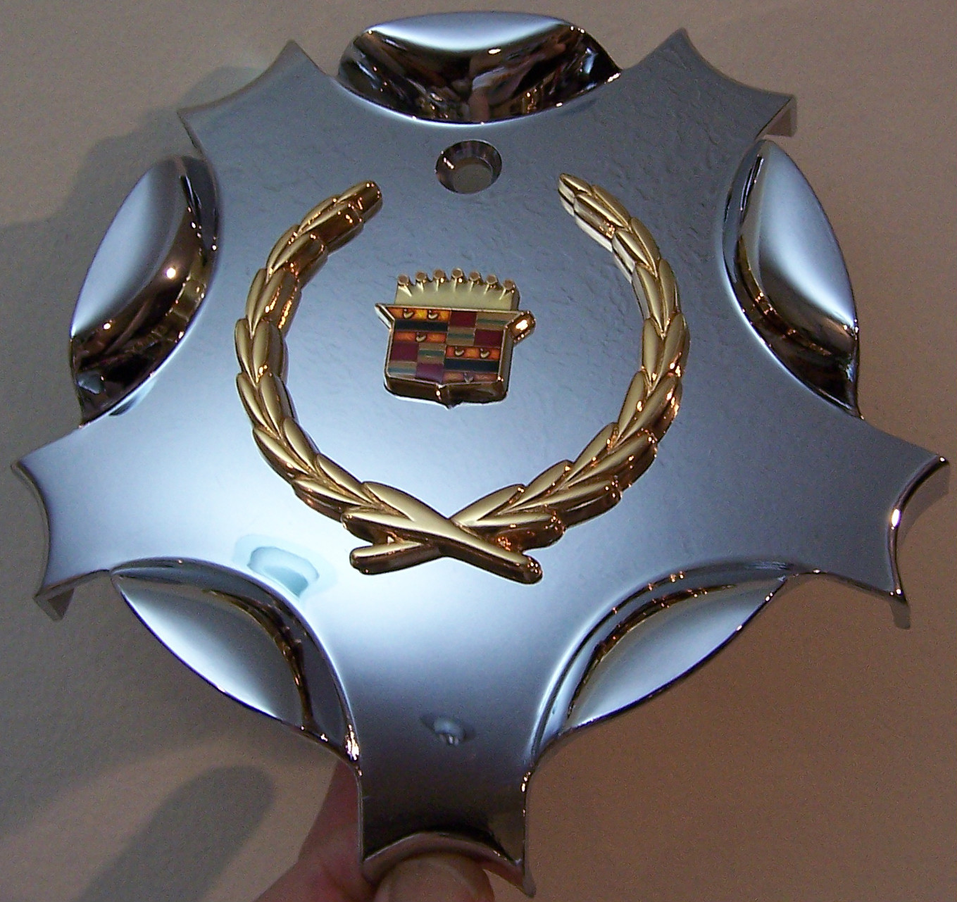 CADILLAC MHT CUSTOM  WHEELS  Center Hub Cap  Bolt On Old Style Wreath # 10413-image