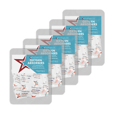 PackFreshUSA 500cc Oxygen Absorber Packs Food-Grade - 50 Pack (5 x10 packs)