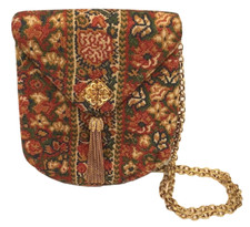 Vintage Morris Moskowitz Tapestry Tassel & Chain Strap Handbag