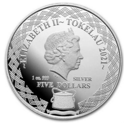 Great Horned Owl Tokelau $5 silver .999 1 oz coin 2021 in capsule
