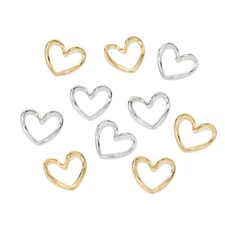 20pcs Stainless Steel 18k Gold Plated Heart Charm Pendants 15x17mm