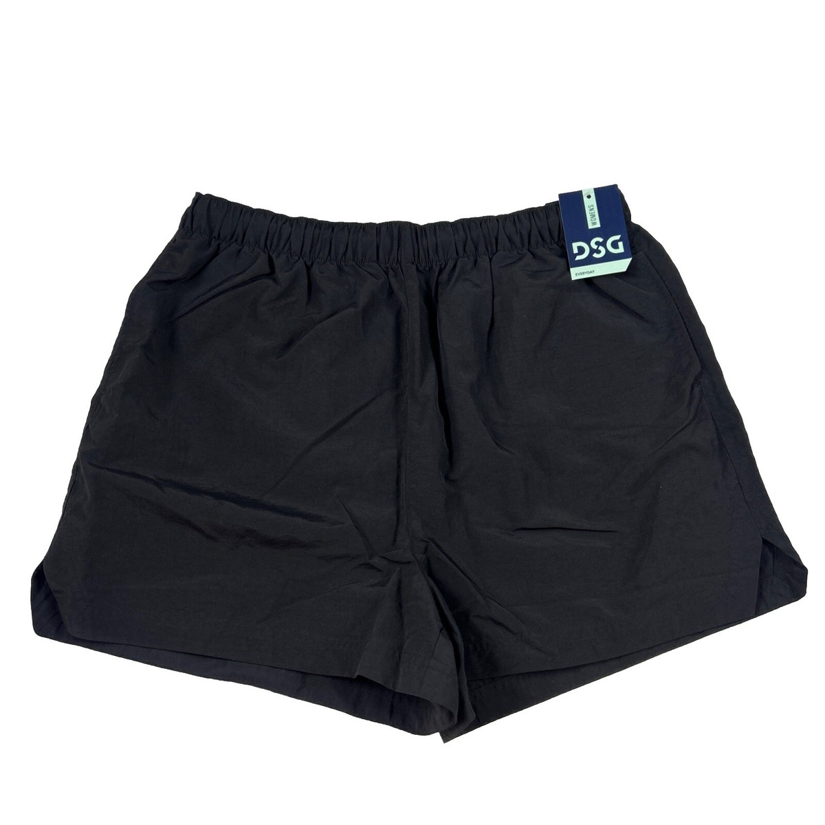 DSG Women's Notched Woven Athletic Shorts Size L Black High Rise