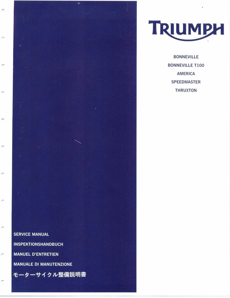 Triumph service manual 2004, 2005, 2006, 2007, 2008 Bonneville