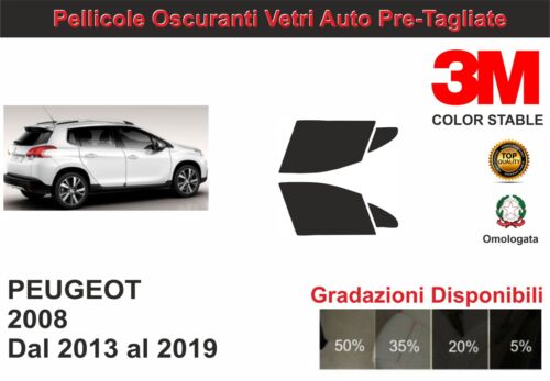 pellicola oscurante vetri pre tagliata Peugeot 2008 dal 2013 al 2019 kit ant - Foto 1 di 1