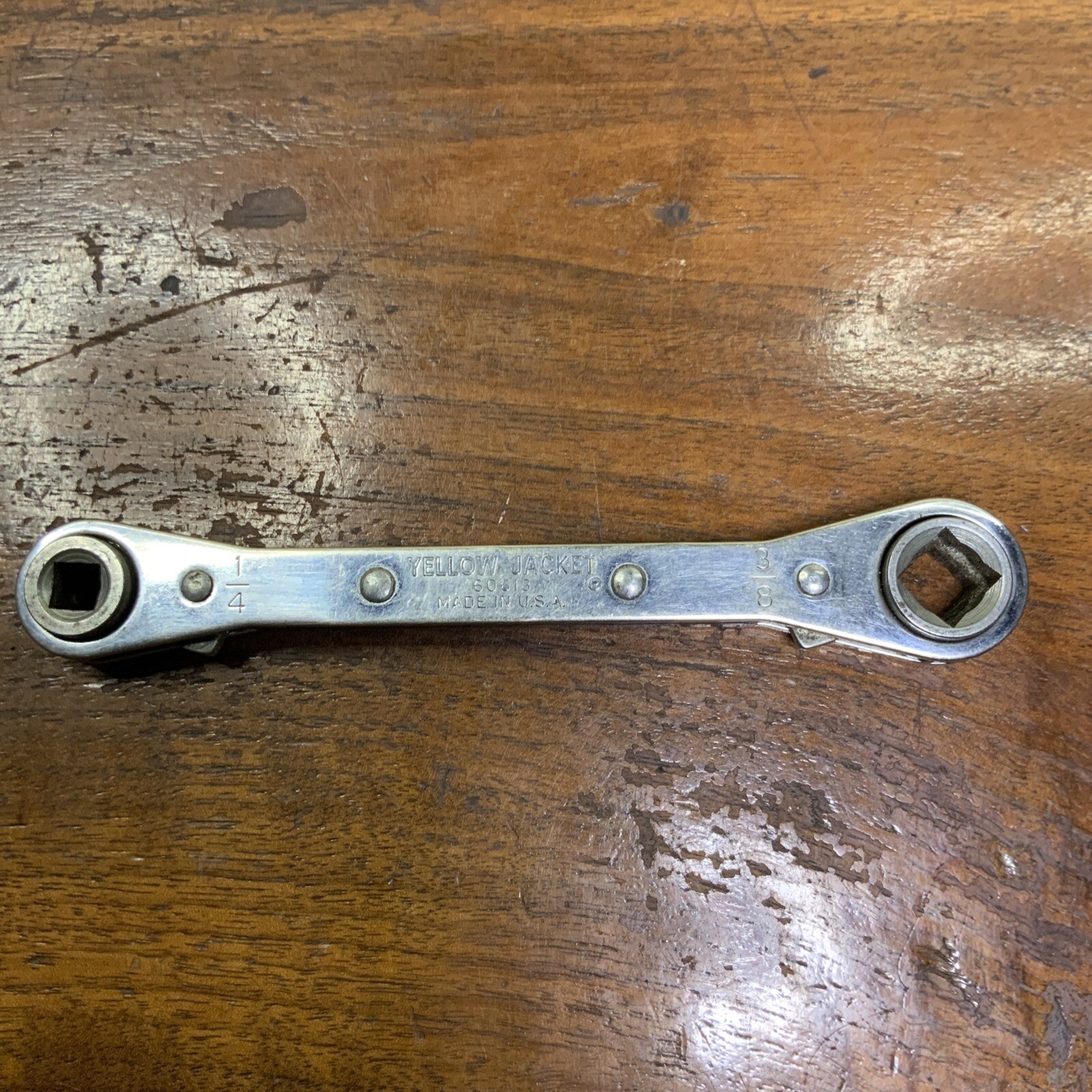 4 way Yellow Jacket 60613 Refrigeration Ratcheting Wrench 1/4 X 3/8 & 3