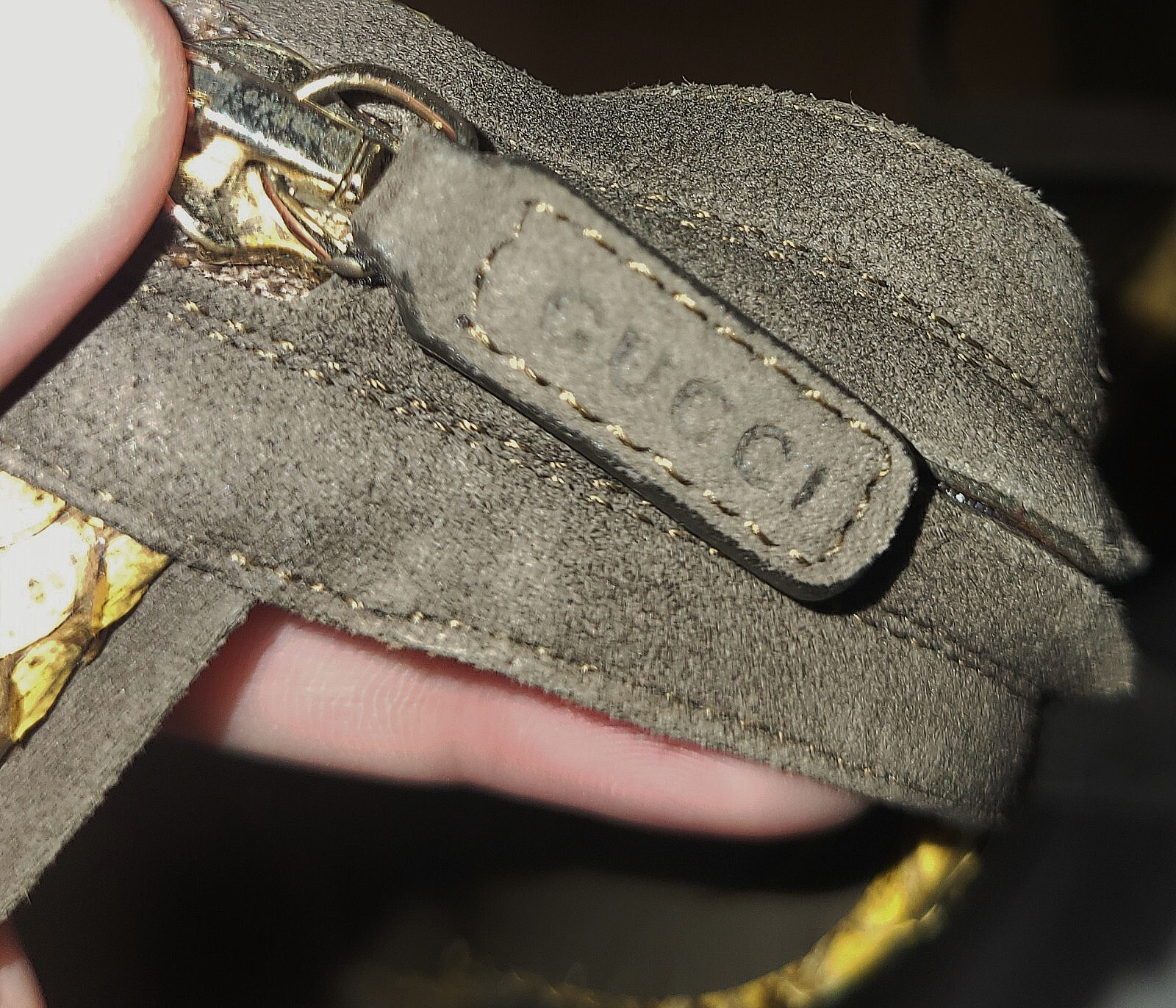 GUCCI ~  real PYTHON snakeskin open toe sandals ~… - image 10