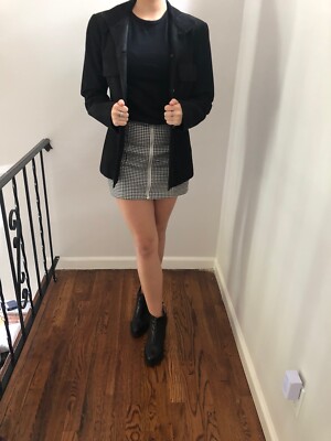 Linda Allard Ellen Tracy Leather Jacket Coat Sz Black Blazer - Main Image