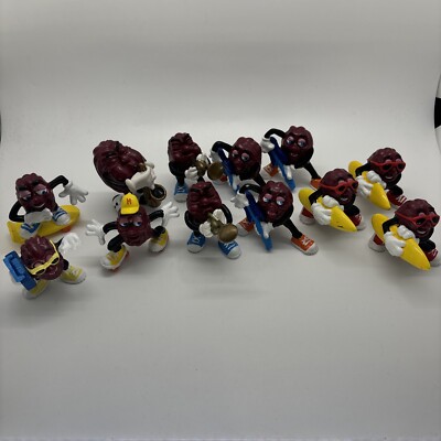 Lot Of 12 Vintage California Raisins Surfing Guitar Trumpet Skateboarding & More