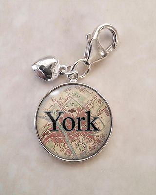 Britain Cities England UK Ireland Choose Vintage Map .925 Sterling Silver Charm