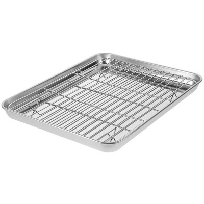 2pcs/Set Rectangular Baking Tray Baking Pan Sheet with Removable Cooling Rack