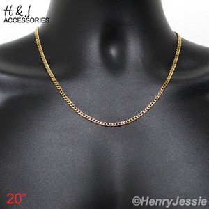 Authentic 16-36"MEN WOMEN Gold Plated Over 3mm Cuban Curb Chain Necklace