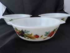 Vintage PYREX 3 x Tuscany Market Garden 20cm Casserole Baking Oven Dishes EUC