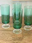VTG Set Of 4 Green Luminarc Cavalier Champagne Flutes 5 3/8" FRANCE — photo 3