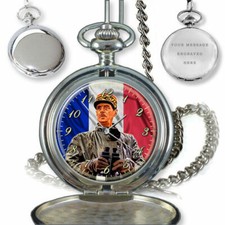 CHARLES DE GAULLE FRENCH GENERAL POCKET WATCH BIRTHDAY GIFT ENGRAVING