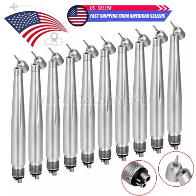 1-10Pcs Dental LED E-Generator High Speed Handpiece 45 Degree Surgical 4Holes US