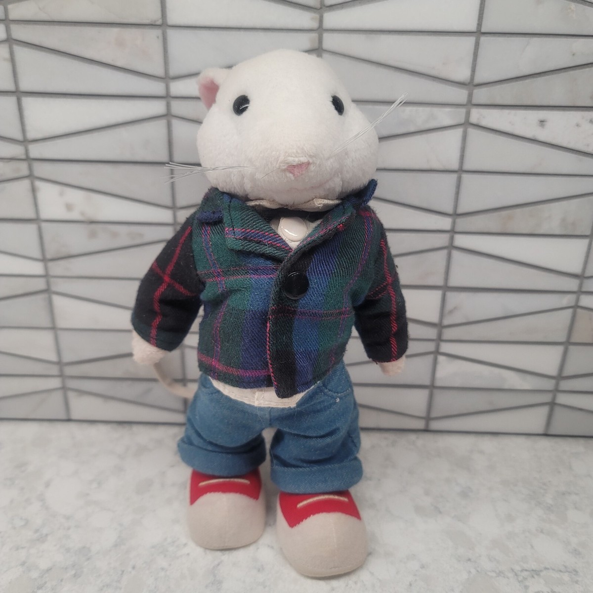 Stuart Little Mouse Plush Learning Curve Stuffed Animal 1999 Plaid