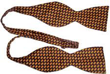 New Stefano Ricci Black, Yellow Multicolor Woven Silk Bow Tie