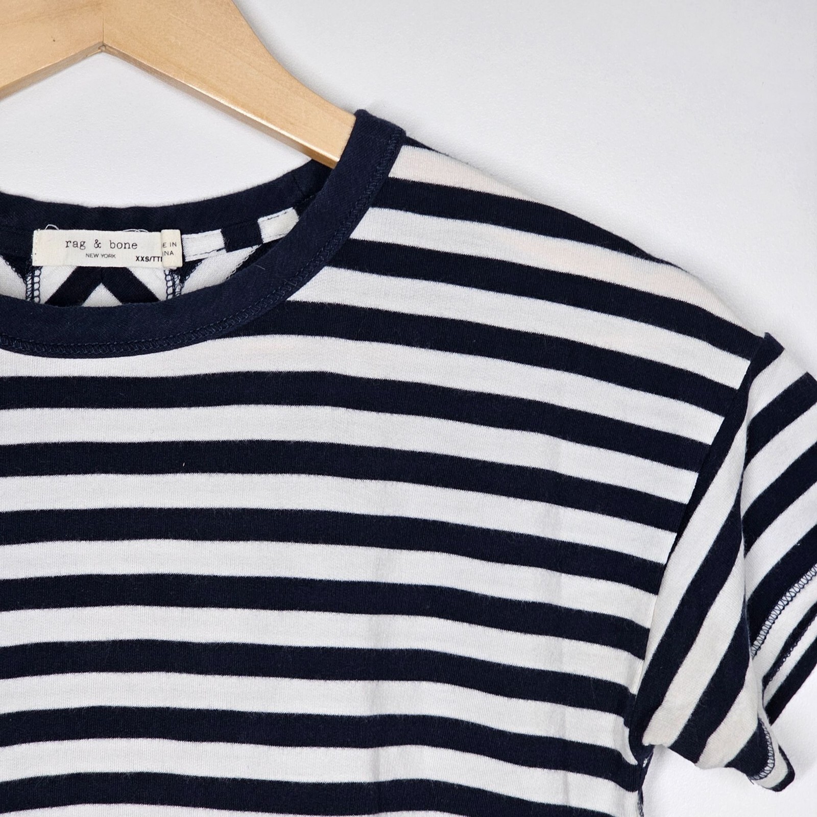 Rag & Bone Striped Stretch Split-Back Crewneck Te… - image 11