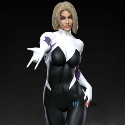 3DPrinted 1/4 Scale Gwen Stacy Unpainted Resin GK Unassembled Statue H49CM